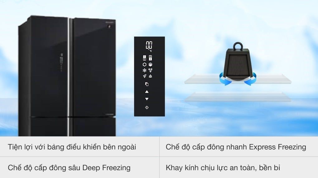 Tủ lạnh Sharp Inverter 572 lít SJ-FXP640VG-BK