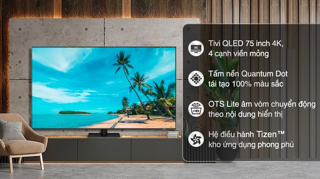 Smart Tivi QLED 4K 75 inch Samsung QA75Q70B