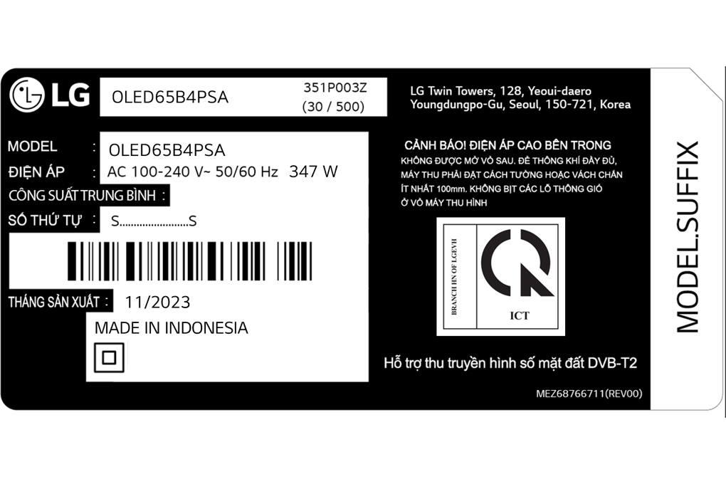 Smart Tivi OLED LG 4K 65 inch 65B4PSA