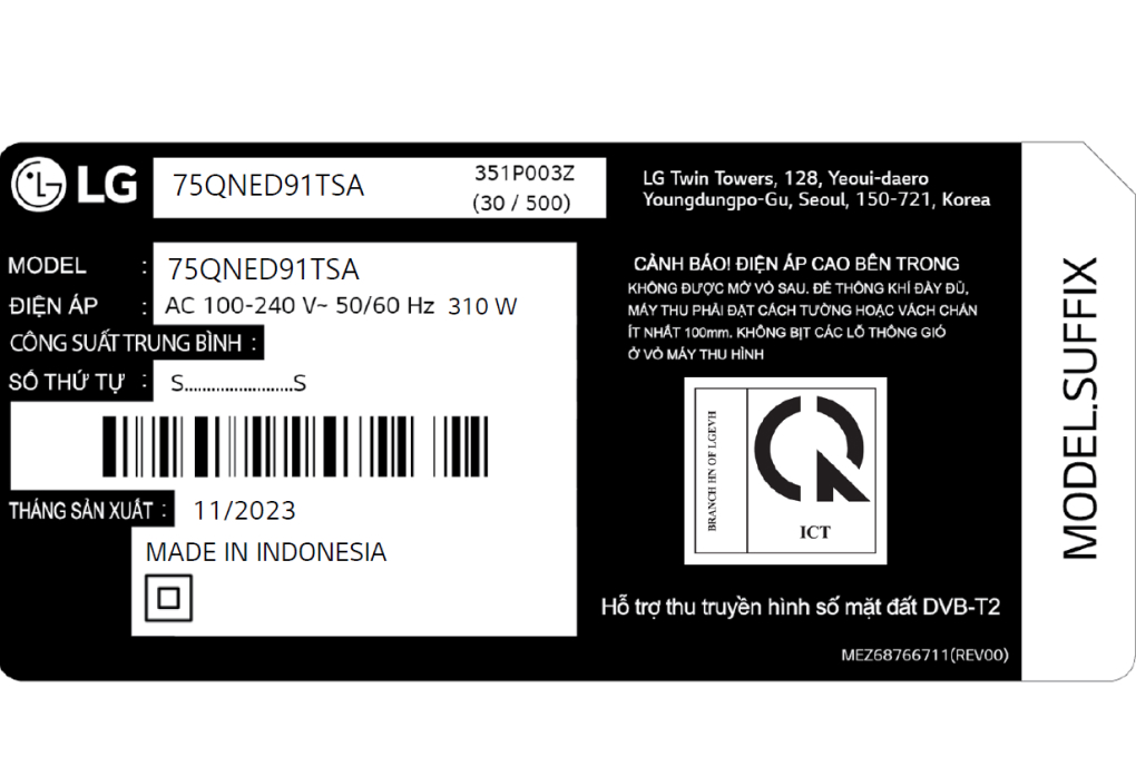 Smart Tivi QNED LG 4K 75 inch 75QNED91TSA