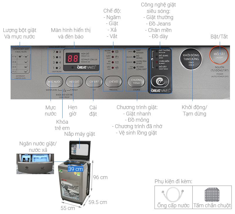 Máy giặt Toshiba 8 kg AW-K905DV(SG)