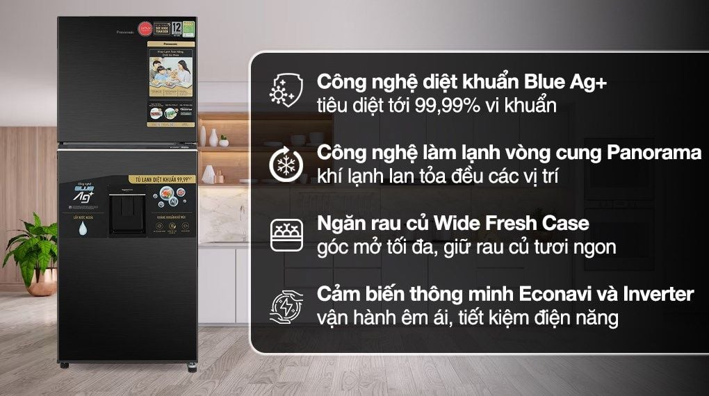 Tủ lạnh Panasonic Inverter 326 lít NR-TL351GVKV