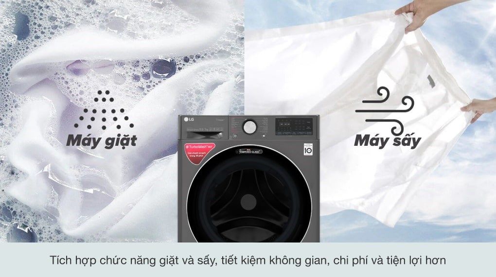 Máy giặt sấy LG Inverter 10.5 kg FV1450H2B