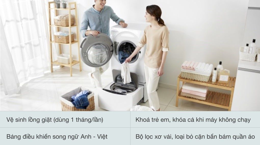 Máy giặt LG TWINWash Mini Inverter 2 kg TG2402NTWW