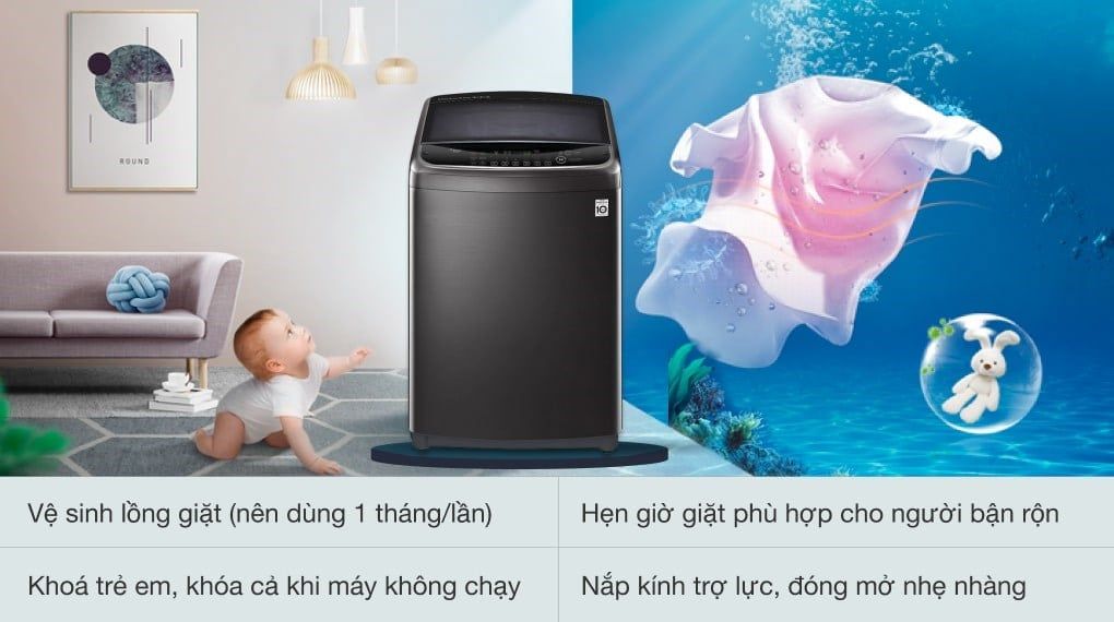 Máy giặt LG Inverter 19 kg TH2519SSAK