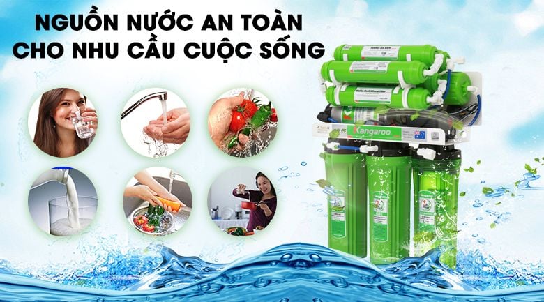 Máy lọc nước RO không vỏ Kangaroo KG110 9 lõi