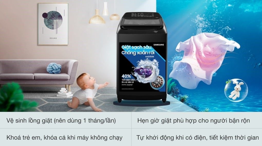 Máy giặt Samsung Inverter 16 kg WA16R6380BV/SV