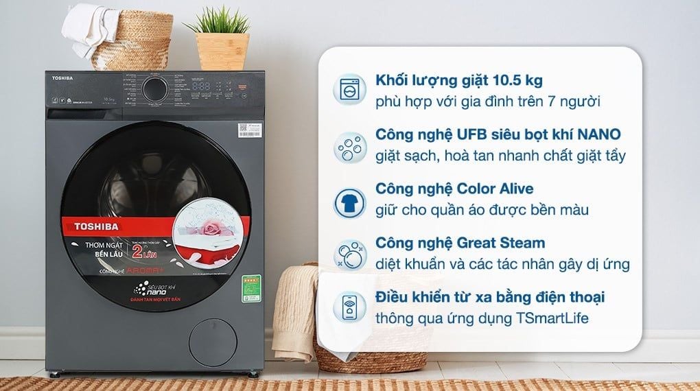 Máy giặt Toshiba Inverter 10 kg TW-T21BU110UWV(MG)