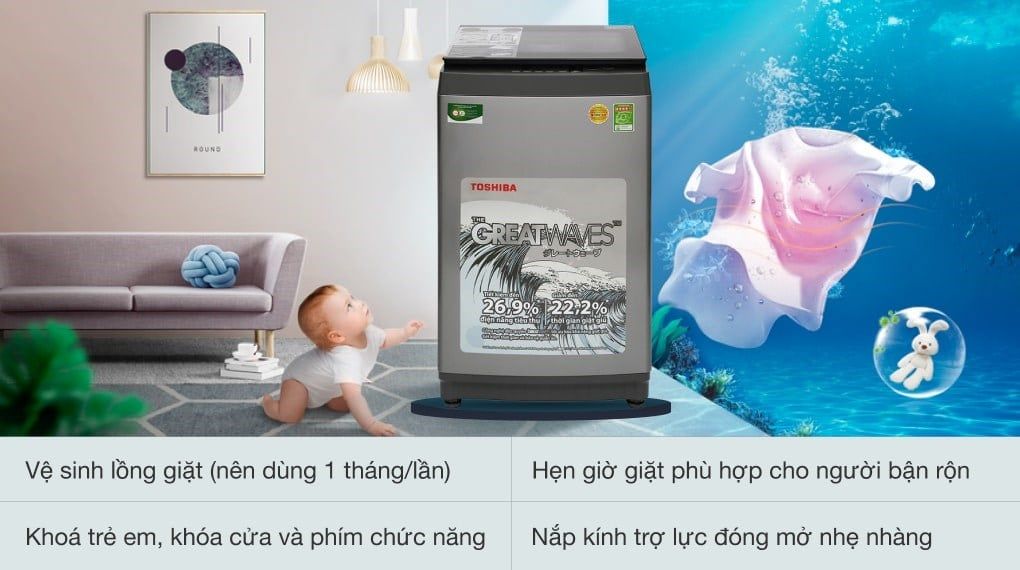 Máy giặt Toshiba 8 kg AW-K905DV(SG)