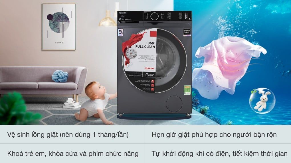 Máy giặt Toshiba Inverter 9.5 Kg TW-BK105G4V(MG)