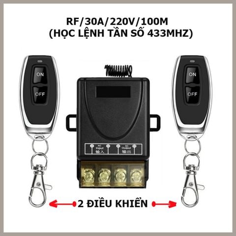 Công tắc điều khiển từ xa 100m 3000W 30A220v (2remote)