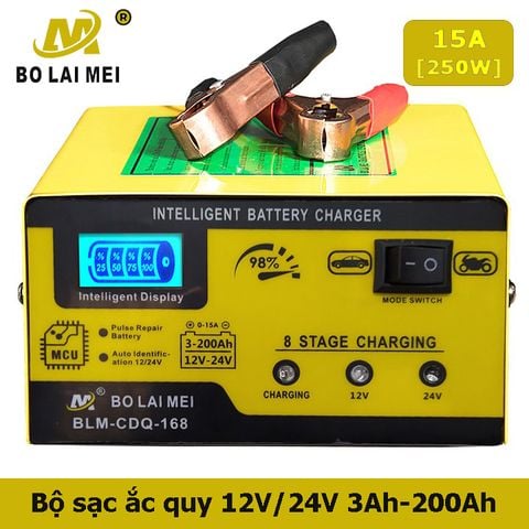 Sạc ắc quy ô tô xe máy 12V 24V 200AH BOLAIMEI BT-618 HÀNG CHÍNH HÃNG