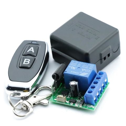 Công tắc điều khiển từ xa 12V 10A Remote màu đen - có thể lắp xe máy - chống trộm
