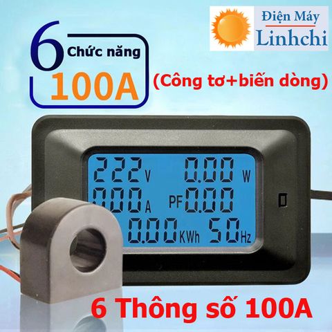 Công tơ điện tử 6 thông số 100A đo dòng, đo điện áp, đo công suất...vvv