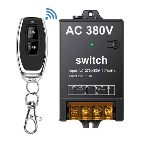 Công tắc điều khiển từ xa 3 pha 380v 100m bật tắt máy bơm nước máy rửa xe 3 pha 380v