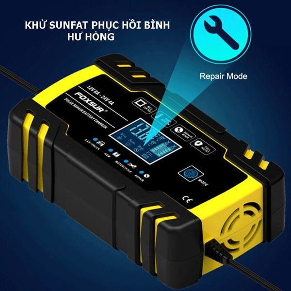 Sạc bình ắc quy 12V 8Ah - 150Ah 24V 4Ah - 100Ah FOXSUR – Điện Máy Linh Chi