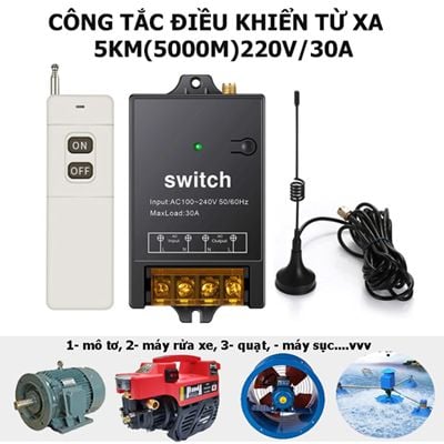 Công tắc điều khiển từ xa 5Km (5000m) 30A 220V