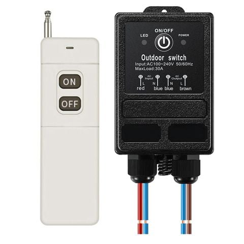 Bộ công tắc điều khiển từ xa OUT DOOR SWICTH 220V 1km (1000m) công suất lớn 30A 3000w điện áp 220v bật tắt máy bơm nước máy rửa xe
