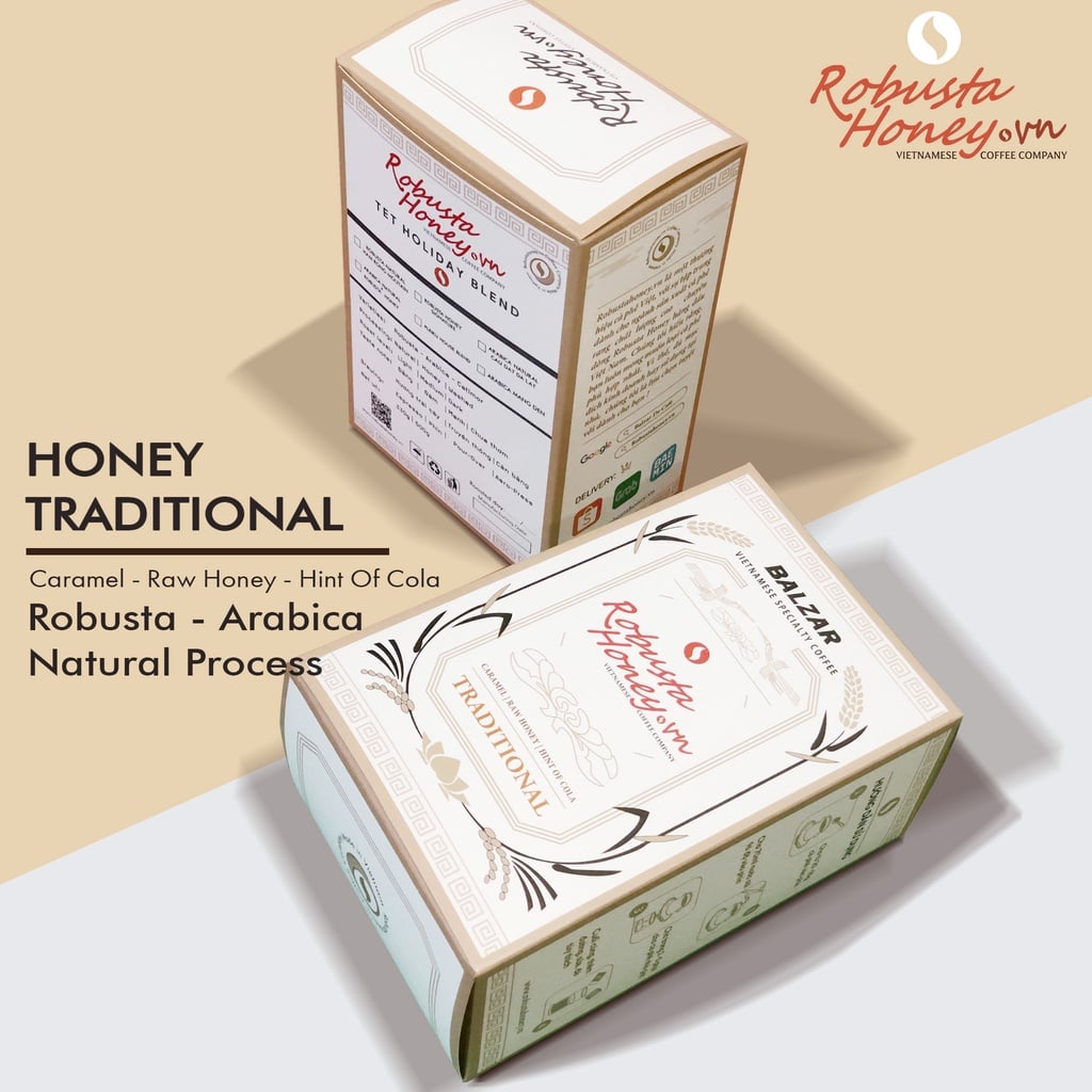 HỘP CÀ PHÊ HONEY TRADITIONAL SIGNATURE  - CÀ PHÊ BỘT TRUYỀN THỐNG THƯƠNG HIỆU ROBUSTA HONEY COFFEE COMPANY