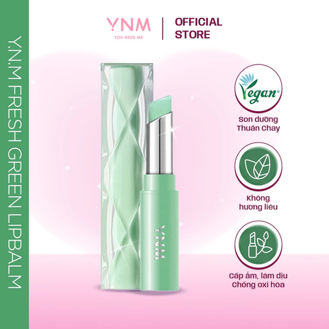  [Chính Hãng] Son Dưỡng Thuần Chay YNM Fresh Green 3g - Vegan, Giảm Bong Tróc, Dưỡng Ẩm Tự Nhiên 