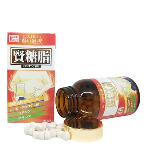  Viên uống KENTOUSHI - Giảm mỡ nội tạng, hỗ trợ điều trị bệnh tiểu đường, giảm mỡ máu - Hộp 180 viên 