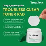  Toner pad bông tẩy trang Troubless hỗ trợ tẩy tế bào chết, làm sạch sâu, giảm mụn, làm sáng da (60 miếng) 