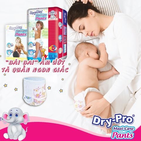  Combo Tã/bỉm quần Dry-Pro L18 (9kg-14kg) + tặng 1 gói khăn ướt Pur 80 tờ cho bé 