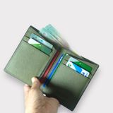  VÍ ĐỨNG BIFOLD SAFFIANO OLIVE 