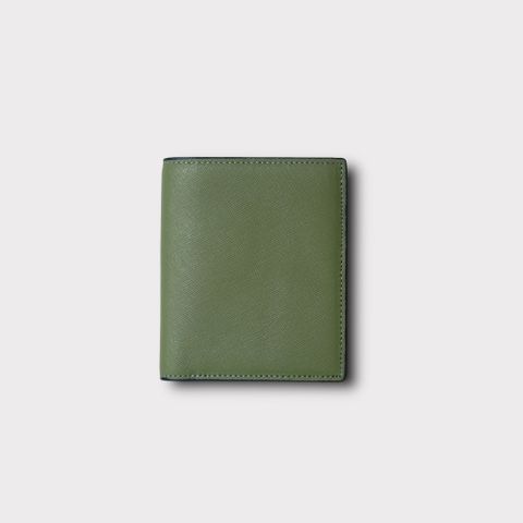 VÍ ĐỨNG BIFOLD SAFFIANO OLIVE 