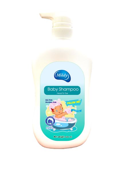 Sữa tắm gội trẻ em Mildy 600ml - Hương Dưa leo Táo xanh
