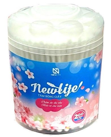 Tăm bông Trẻ em thân giấy đầu thìa hộp 200pcs