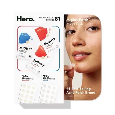 Miếng Dán Mụn Hero Mighty Patch – Mega Pack Hydrocolloid, Hút Sạch Mụn Trong 6 Giờ