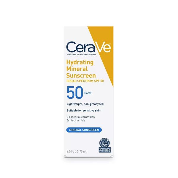[Mỹ] Kem chống nắng vật lý 100% khoáng chất dưỡng ẩm, không gây mụn CeraVe Hydrating Mineral SPF 50 75mL