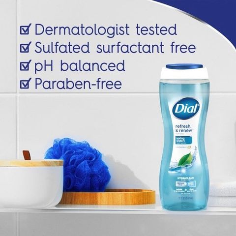 Sữa tắm làm sạch & tái tạo làn da hương nước suối tươi mát Dial Body Wash Refresh & Renew Mỹ 473 mL