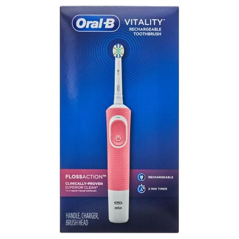 Bàn chài điện Oral-B Vitality Màu trắng, hồng [Mỹ]