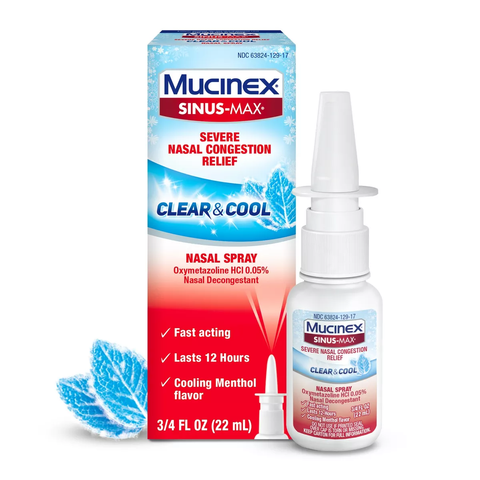 Mucinex Sinus Nasal Spray Decongestant – Xịt thông mũi tức thì, giảm nghẹt mũi hiệu quả chỉ trong vài phút