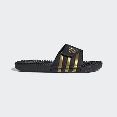 Dép có gai mềm dẻo massage thư giãn đen, vàng đồng unisex Adidas ADISSAGE SLIDES [Auth]