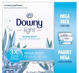 Giấy thơm sấy quần áo mềm vải gấp 3 lần Downy Light Mega set 2 hộp (2 * 65) 130 tờ [Mỹ]