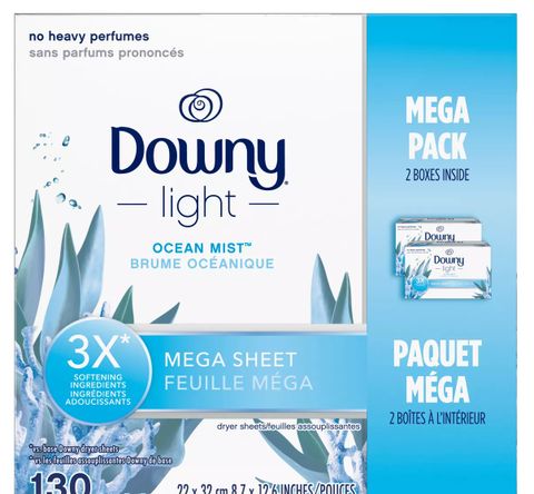 Giấy thơm sấy quần áo mềm vải gấp 3 lần Downy Light Mega set 2 hộp (2 * 65) 130 tờ [Mỹ]