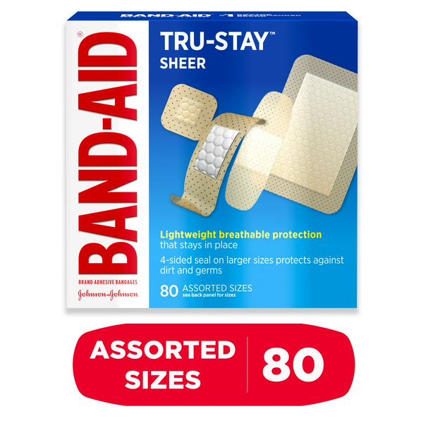 Băng Cá Nhân Band-Aid Trong Suốt Dính Chắc, Không Lộ, 80 Miếng Siêu Tiện Lợi