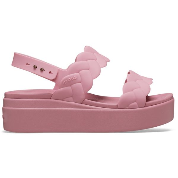 Crocs Brooklyn Woven Low Wedge Sandal nữ đế xuồng êm ái - Hồng