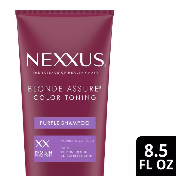 [Mỹ] Dầu gội tím cân bằng màu cho tóc tẩy trắng, bạch kim hoặc bạc Nexxus Blonde Assure Purple 251 mL