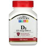  [Mỹ] Viên uống bổ sung Vitamin D3 hỗ trợ xương, răng và hệ miễn dịch 21st Century D 5000 IU 100 viên 