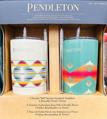 [Mỹ] Ly đựng nước nóng lạnh nắp trượt ống hút PENDLETON 591 mL