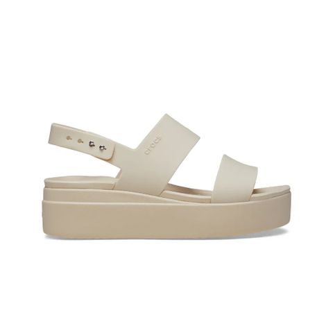 Sandal Quai Ngang Đế Xuống, Thanh Lịch, Thời Trang Crocs Brooklyn Bản Mỹ (trắng ngà)