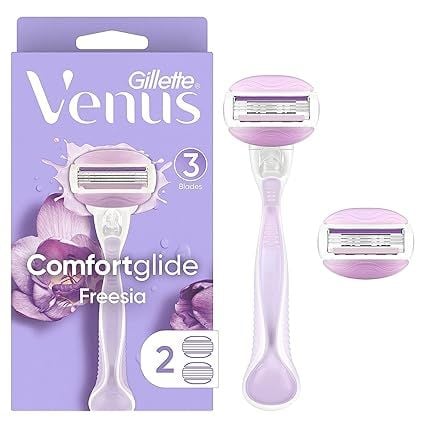 Dao cạo lông tích hợp sẵn gel hương hoa lan với 2 đầu thay dành cho nữ Venus ComfortGlide Freesia [Mỹ]