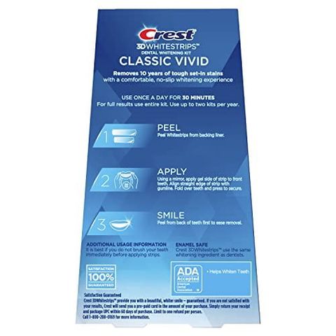 Miếng dán tấy trắng răng loại bỏ vết ố, mảng bám Crest 3D hộp 20 miếng [Mỹ]