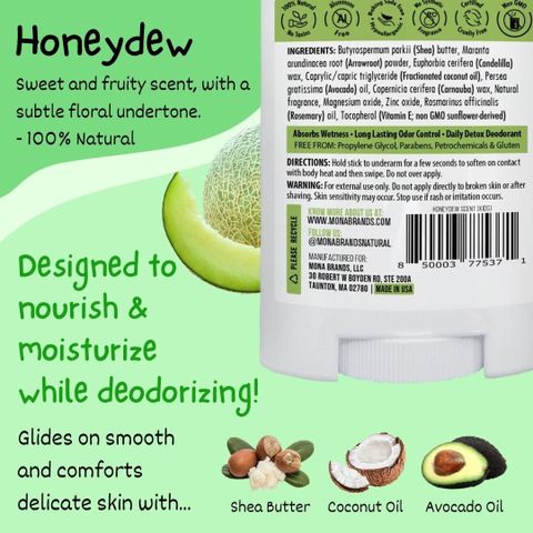 Thanh lăn khử mùi MONA Honeydew 100% tự nhiên cho trẻ em [Mỹ]