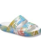 Crocs Baya Platform Slide Sandal – White Multi Color Leaves | Nàng thơ mùa hè