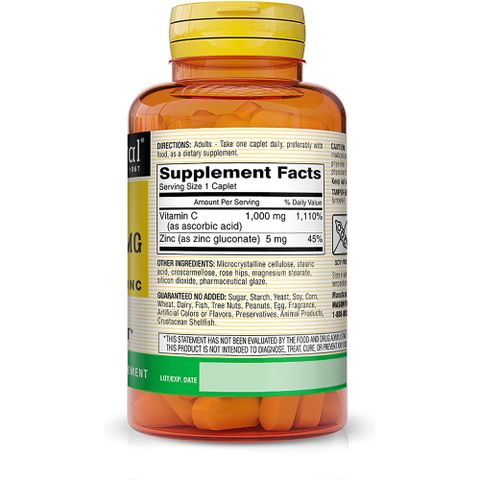 Viên uống bổ sung Vitamin C tăng cường hệ miễn dịch Mason Natural Vitamin C 1000 mg 100 viên [Mỹ]